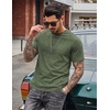 image:imageCOOFANDY Mens 100 Cotton TShirts Short Sleeve T Shirt Crew Neck Tees Casual Wash Basic Tee ShirtsArmy Green