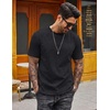 image:imageCOOFANDY Mens 100 Cotton TShirts Short Sleeve T Shirt Crew Neck Tees Casual Wash Basic Tee ShirtsBlack