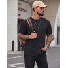 image:imageCOOFANDY Mens 100 Cotton TShirts Short Sleeve T Shirt Crew Neck Tees Casual Wash Basic Tee ShirtsBlack