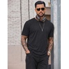 image:imageCOOFANDY Mens 100 Cotton TShirts Short Sleeve T Shirt Crew Neck Tees Casual Wash Basic Tee ShirtsBlack