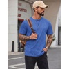 image:imageCOOFANDY Mens 100 Cotton TShirts Short Sleeve T Shirt Crew Neck Tees Casual Wash Basic Tee ShirtsBlue