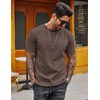 image:imageCOOFANDY Mens 100 Cotton TShirts Short Sleeve T Shirt Crew Neck Tees Casual Wash Basic Tee ShirtsBrown