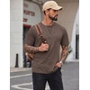 image:imageCOOFANDY Mens 100 Cotton TShirts Short Sleeve T Shirt Crew Neck Tees Casual Wash Basic Tee ShirtsBrown