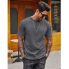image:imageCOOFANDY Mens 100 Cotton TShirts Short Sleeve T Shirt Crew Neck Tees Casual Wash Basic Tee ShirtsDark Grey