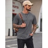 image:imageCOOFANDY Mens 100 Cotton TShirts Short Sleeve T Shirt Crew Neck Tees Casual Wash Basic Tee ShirtsDark Grey