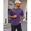 image:imageCOOFANDY Mens 100 Cotton TShirts Short Sleeve T Shirt Crew Neck Tees Casual Wash Basic Tee ShirtsDark Purple
