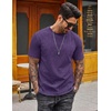 image:imageCOOFANDY Mens 100 Cotton TShirts Short Sleeve T Shirt Crew Neck Tees Casual Wash Basic Tee ShirtsDark Purple