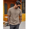 image:imageCOOFANDY Mens 100 Cotton TShirts Short Sleeve T Shirt Crew Neck Tees Casual Wash Basic Tee ShirtsKhaki