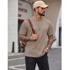image:imageCOOFANDY Mens 100 Cotton TShirts Short Sleeve T Shirt Crew Neck Tees Casual Wash Basic Tee ShirtsKhaki