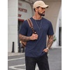 image:imageCOOFANDY Mens 100 Cotton TShirts Short Sleeve T Shirt Crew Neck Tees Casual Wash Basic Tee ShirtsMidnight Blue