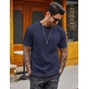 image:imageCOOFANDY Mens 100 Cotton TShirts Short Sleeve T Shirt Crew Neck Tees Casual Wash Basic Tee ShirtsMidnight Blue