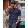 image:imageCOOFANDY Mens 100 Cotton TShirts Short Sleeve T Shirt Crew Neck Tees Casual Wash Basic Tee ShirtsMidnight Blue