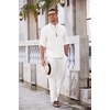 image:imageCOOFANDY Mens 2 Pieces Cotton Linen Set Long Sleeve Henley Shirts Casual Beach Pants With Pockets Summer Yoga OutfitsAll White