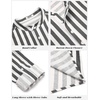 image:imageCOOFANDY Mens 2 Pieces Cotton Linen Set Long Sleeve Henley Shirts Casual Beach Pants With Pockets Summer Yoga OutfitsBlack Striped