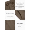 image:imageCOOFANDY Mens 2 Pieces Cotton Linen Set Long Sleeve Henley Shirts Casual Beach Pants With Pockets Summer Yoga OutfitsBrown