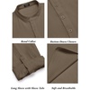 image:imageCOOFANDY Mens 2 Pieces Cotton Linen Set Long Sleeve Henley Shirts Casual Beach Pants With Pockets Summer Yoga OutfitsBrown