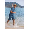 image:imageCOOFANDY Mens 2 Pieces Linen Set Casual Henley Shirts Short Sleeve Beach Yoga Shorts Summer Pants OutfitsDark Blue