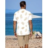 image:imageCOOFANDY Mens 2 Pieces Linen Set Casual Henley Shirts Short Sleeve Beach Yoga Shorts Summer Pants OutfitsPalm Pattern