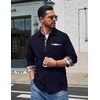 image:imageCOOFANDY Mens Button Down Shirt Corduroy Long Sleeve Casual Untucked Shirt Jacket with PocketAnavy