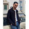 image:imageCOOFANDY Mens Button Down Shirt Corduroy Long Sleeve Casual Untucked Shirt Jacket with PocketAnavy