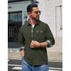 image:imageCOOFANDY Mens Button Down Shirt Corduroy Long Sleeve Casual Untucked Shirt Jacket with PocketArmy Green