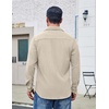image:imageCOOFANDY Mens Button Down Shirt Corduroy Long Sleeve Casual Untucked Shirt Jacket with PocketBeige