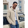 image:imageCOOFANDY Mens Button Down Shirt Corduroy Long Sleeve Casual Untucked Shirt Jacket with PocketBeige