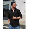 image:imageCOOFANDY Mens Button Down Shirt Corduroy Long Sleeve Casual Untucked Shirt Jacket with PocketBlack