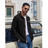 image:imageCOOFANDY Mens Button Down Shirt Corduroy Long Sleeve Casual Untucked Shirt Jacket with PocketBlack