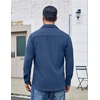 image:imageCOOFANDY Mens Button Down Shirt Corduroy Long Sleeve Casual Untucked Shirt Jacket with PocketBlue