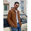 image:imageCOOFANDY Mens Button Down Shirt Corduroy Long Sleeve Casual Untucked Shirt Jacket with PocketCaramel