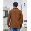 image:imageCOOFANDY Mens Button Down Shirt Corduroy Long Sleeve Casual Untucked Shirt Jacket with PocketCaramel