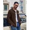 image:imageCOOFANDY Mens Button Down Shirt Corduroy Long Sleeve Casual Untucked Shirt Jacket with PocketCoffe Brown
