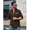 image:imageCOOFANDY Mens Button Down Shirt Corduroy Long Sleeve Casual Untucked Shirt Jacket with PocketCoffe Brown