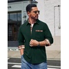 image:imageCOOFANDY Mens Button Down Shirt Corduroy Long Sleeve Casual Untucked Shirt Jacket with PocketGreen