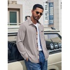 image:imageCOOFANDY Mens Button Down Shirt Corduroy Long Sleeve Casual Untucked Shirt Jacket with PocketLight Grey