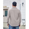 image:imageCOOFANDY Mens Button Down Shirt Corduroy Long Sleeve Casual Untucked Shirt Jacket with PocketLight Grey