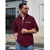 image:imageCOOFANDY Mens Button Down Shirt Corduroy Long Sleeve Casual Untucked Shirt Jacket with PocketRed