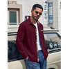 image:imageCOOFANDY Mens Button Down Shirt Corduroy Long Sleeve Casual Untucked Shirt Jacket with PocketRed