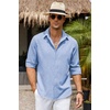 image:imageCOOFANDY Mens Button Down Shirt Long Sleeve Untucked Shirts Summer Casual Dress ShirtsAndromeda Blue