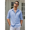 image:imageCOOFANDY Mens Button Down Shirt Long Sleeve Untucked Shirts Summer Casual Dress ShirtsAndromeda Blue