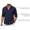 image:imageCOOFANDY Mens Button Down Shirt Long Sleeve Untucked Shirts Summer Casual Dress ShirtsBlack Iris
