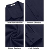 image:imageCOOFANDY Mens Button Down Shirt Long Sleeve Untucked Shirts Summer Casual Dress ShirtsBlack Iris