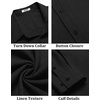image:imageCOOFANDY Mens Button Down Shirt Long Sleeve Untucked Shirts Summer Casual Dress ShirtsBlack Onyx