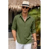 image:imageCOOFANDY Mens Button Down Shirt Long Sleeve Untucked Shirts Summer Casual Dress ShirtsChive