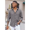 image:imageCOOFANDY Mens Button Down Shirt Long Sleeve Untucked Shirts Summer Casual Dress ShirtsGranite Gray