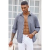 image:imageCOOFANDY Mens Button Down Shirt Long Sleeve Untucked Shirts Summer Casual Dress ShirtsMedieval Blue