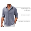 image:imageCOOFANDY Mens Button Down Shirt Long Sleeve Untucked Shirts Summer Casual Dress ShirtsMedieval Blue