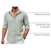 image:imageCOOFANDY Mens Button Down Shirt Long Sleeve Untucked Shirts Summer Casual Dress ShirtsSage Green