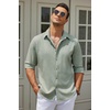 image:imageCOOFANDY Mens Button Down Shirt Long Sleeve Untucked Shirts Summer Casual Dress ShirtsSage Green